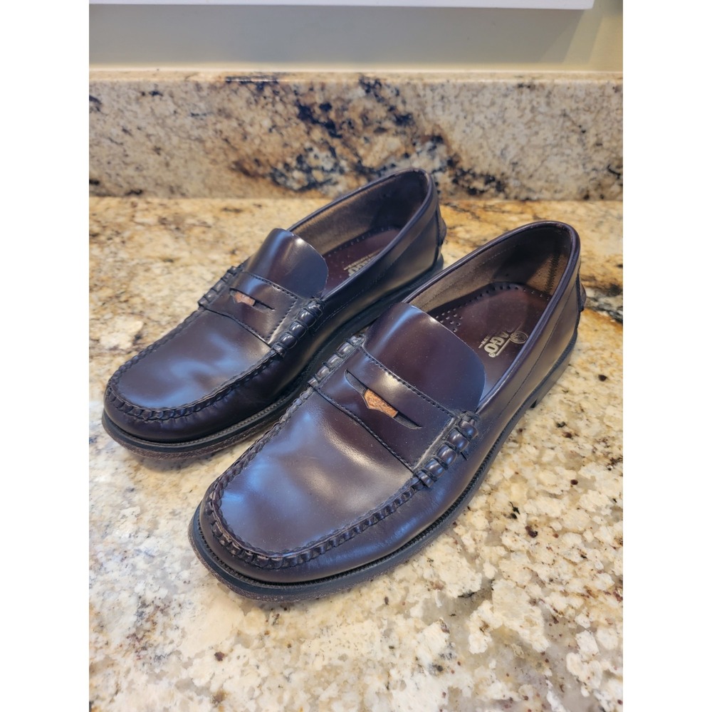 Sebago Classic Penny Loafers Burgundy Leather Handsewn Men's Size 9M